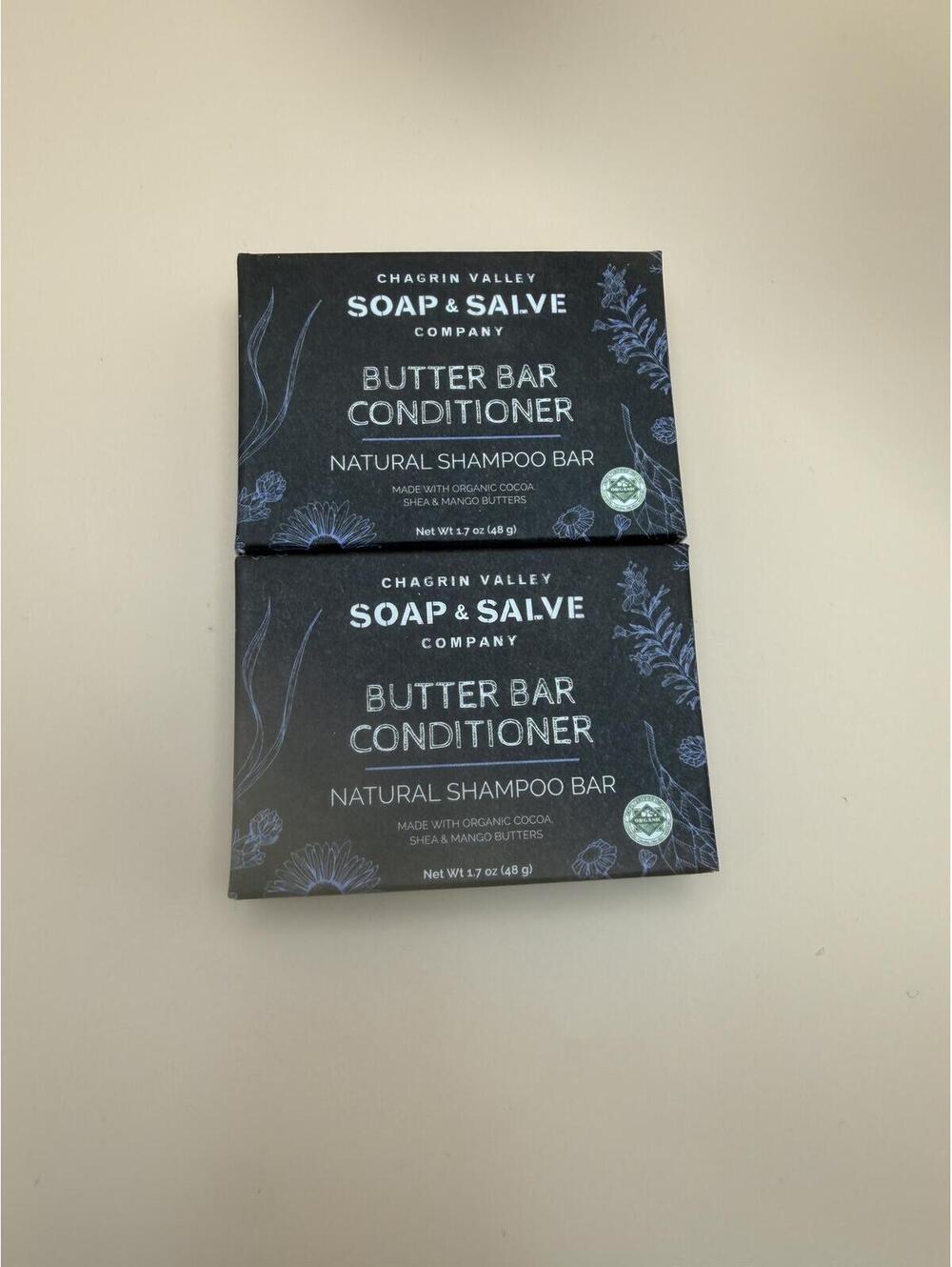 Set of 2 Chagrin Valley Butter Bar Conditioner Travel Bars 1.7oz - Organic - NEW